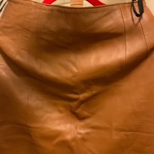 Leather brown skirt